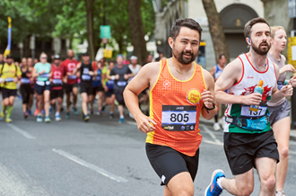 Man running in marathon