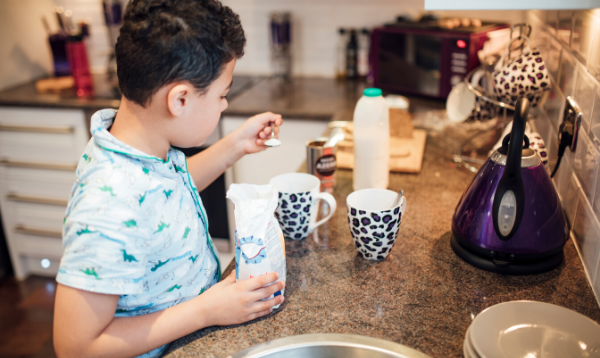 Boy making tea